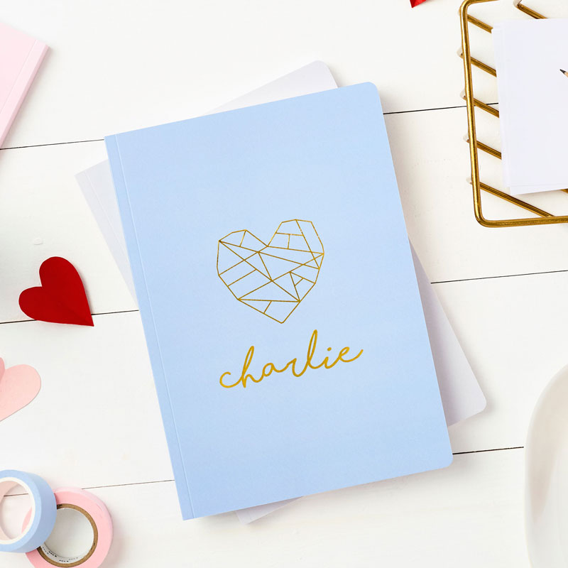 Geometric Heart Foiled Notebook