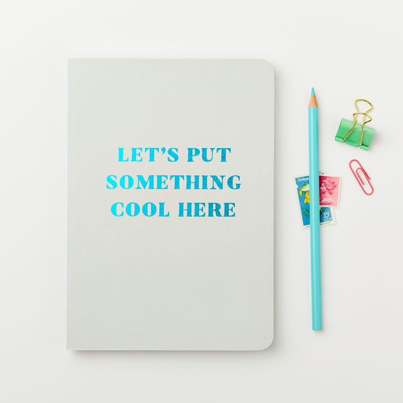 Any Text Live Bright Foiled Notebook