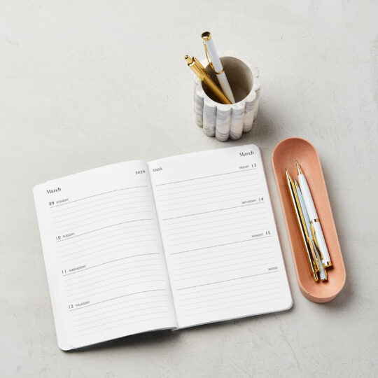 martha brook personalised stationery personalised annual diaries 2026 softback inside weekly spread