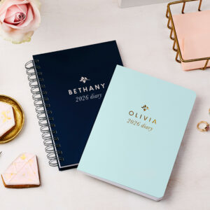 martha brook personalised stationery personalised traditional 2026 softback and hardback diary australia